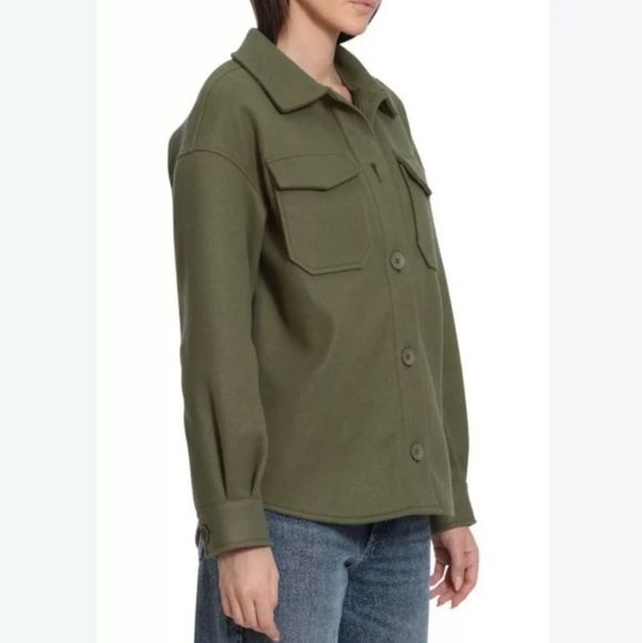 AVEC LES FILLES Button Front Boyfriend Shacket Women's - Picture 9 of 9